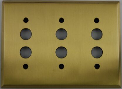 Forged Antique Brass 3 Gang Push Button Plate