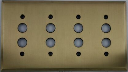Forged Antique Brass 4 Gang Push Button Plate