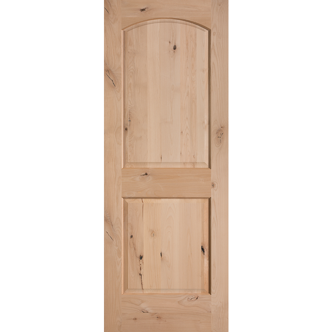 2-Panel Arch Knotty Alder Solid Core KA002